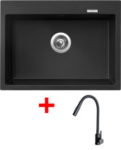 Sinks MAXIMO 680 Pureblack + ELASTA S černá matná 